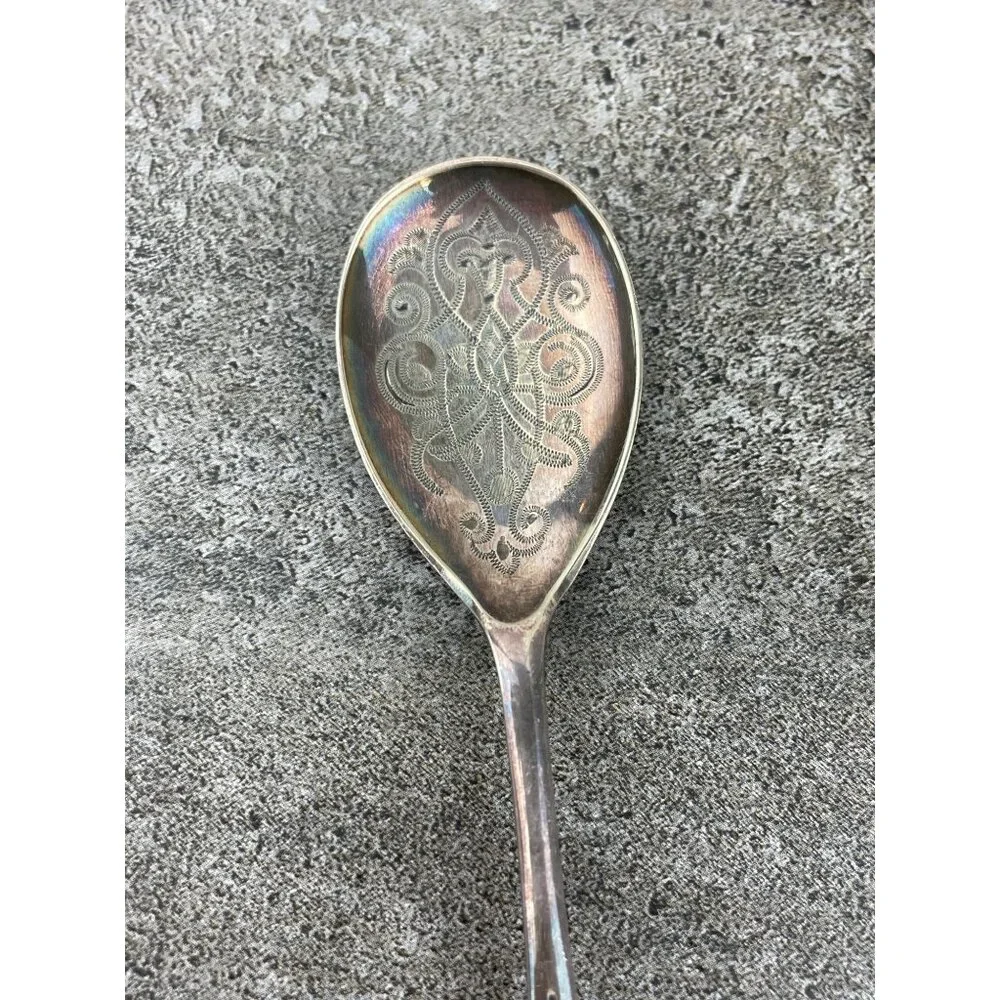 Antique Engraved Silver Plated Spoon Ornate Filigree Price Per Spoon